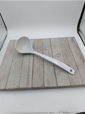 Melamine S-1077 White Ladle Spoon 12" Taiwan